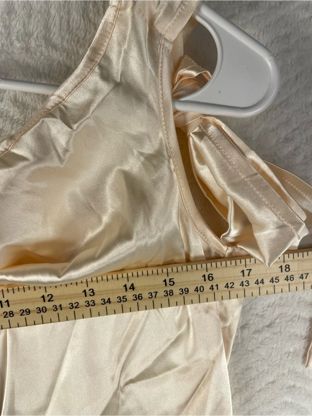 Satin Like Tie-Shoulder Cami in Champagne